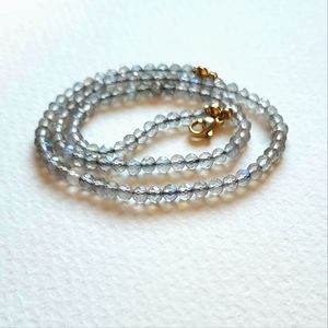 Faceted grey moonstone beaded necklace